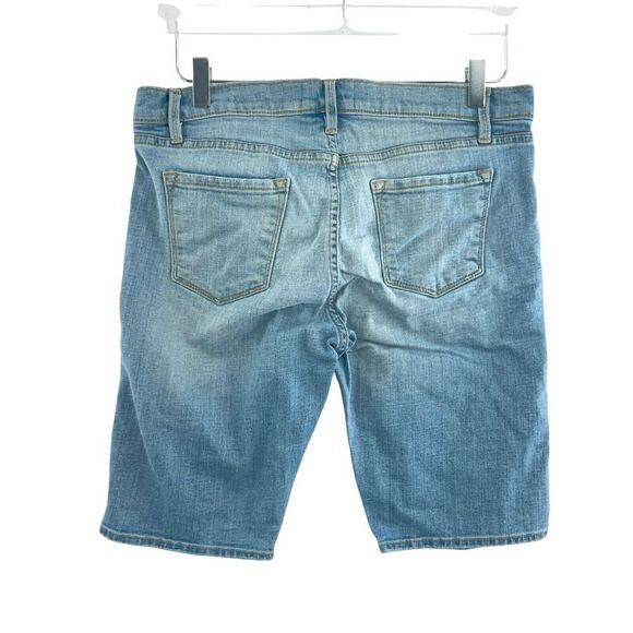 FRAME Le Grand Garcon Blue Denim Distressed Cut Off Bermuda Shorts Size 28 - Picture 8 of 13